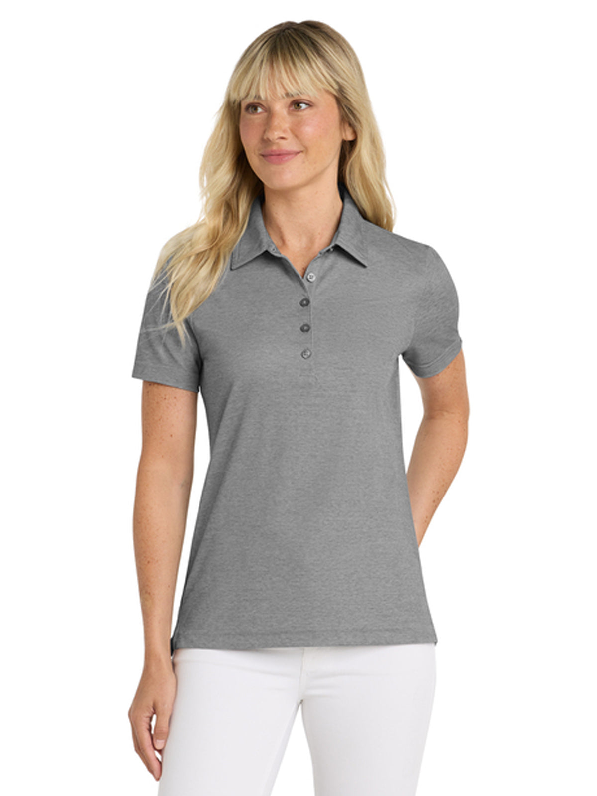 Women's Oceanside Heather Polo - TM1WW002 - Quiet Shade Grey Heather