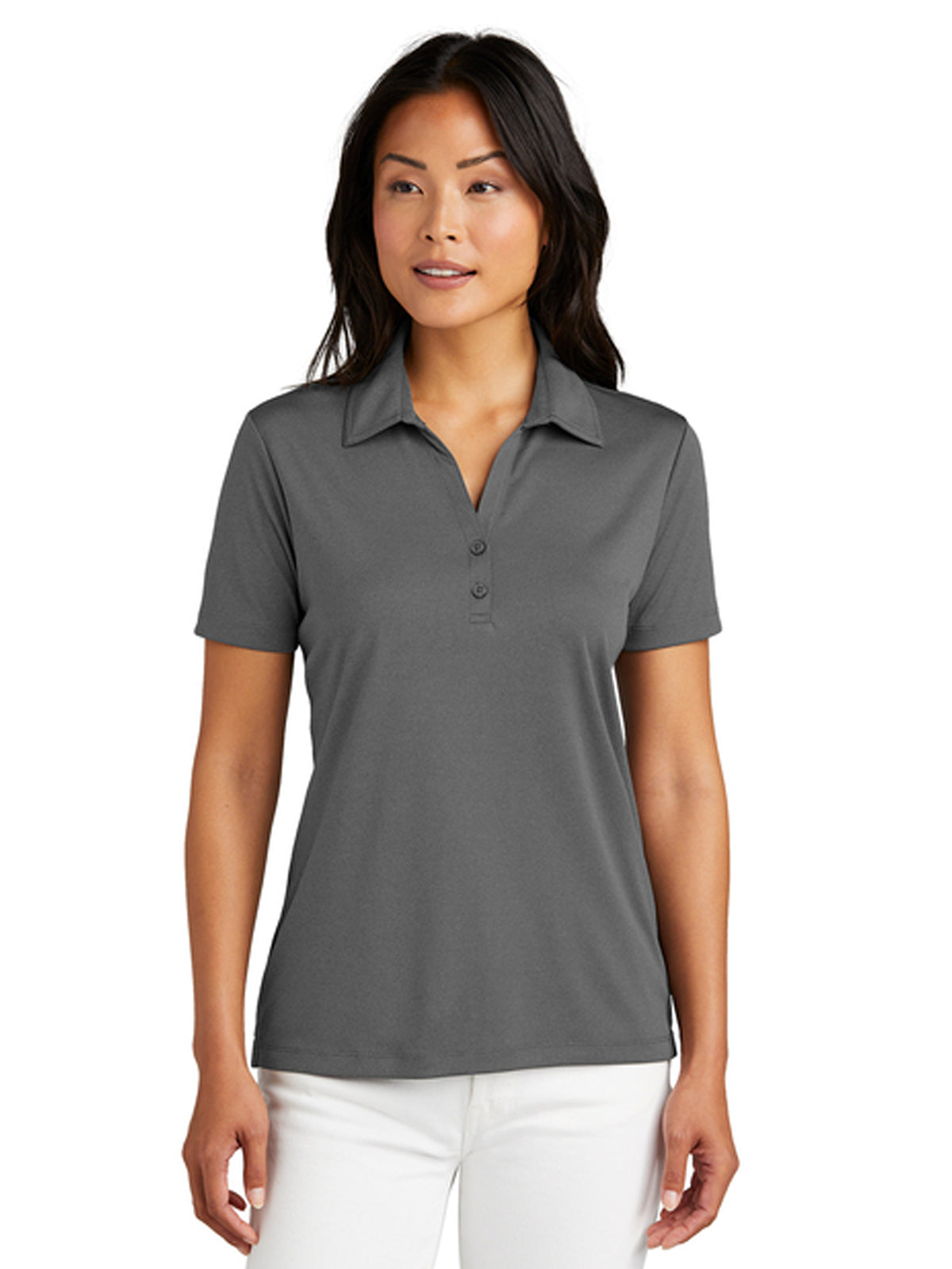 Women's Coto Performance Polo - TM1WX002 - Quiet Shade Grey/ Black