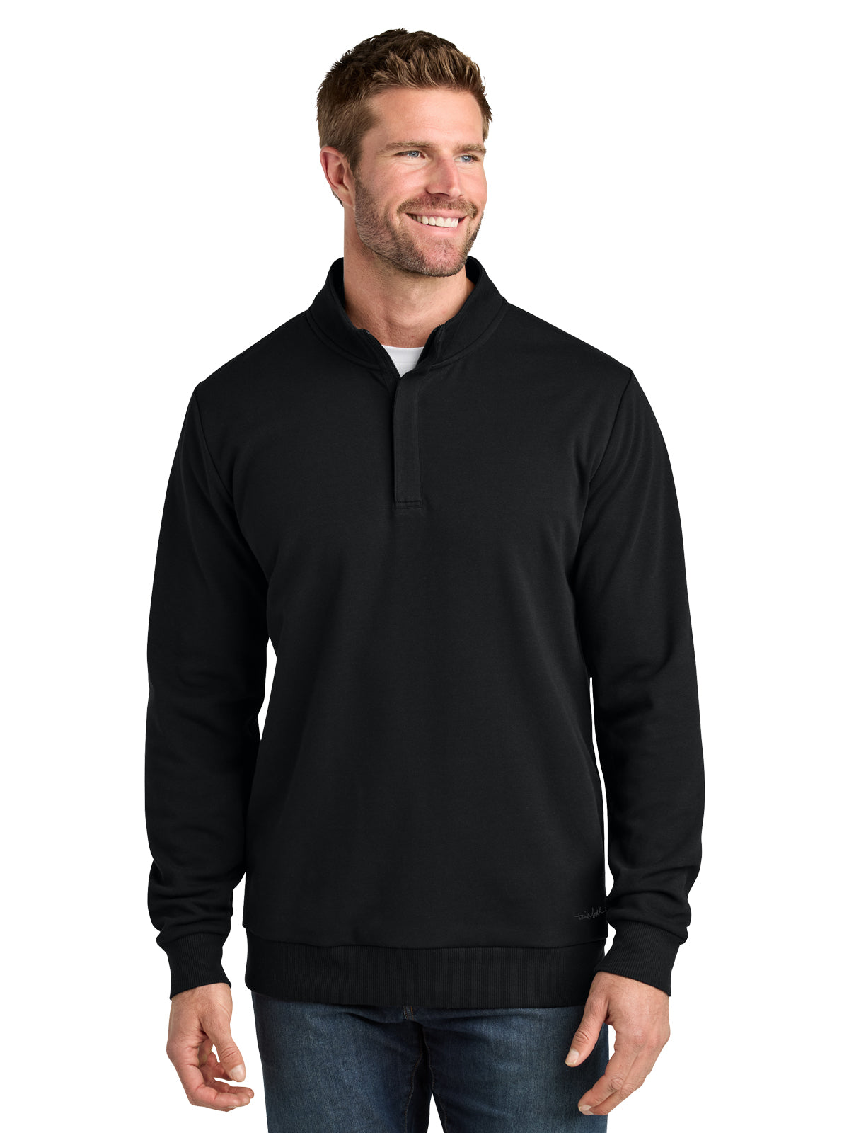 Men's Pocketless Ocean Villa 1/4-Zip Sweatshirt - TMA41421 - Black