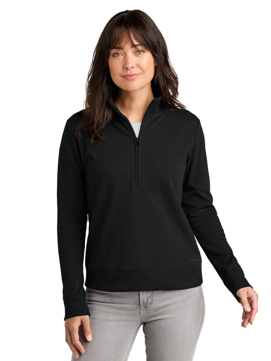 Women's Pocketless Ocean Villa 1/4-Zip Sweatshirt - TMA41428 - Black