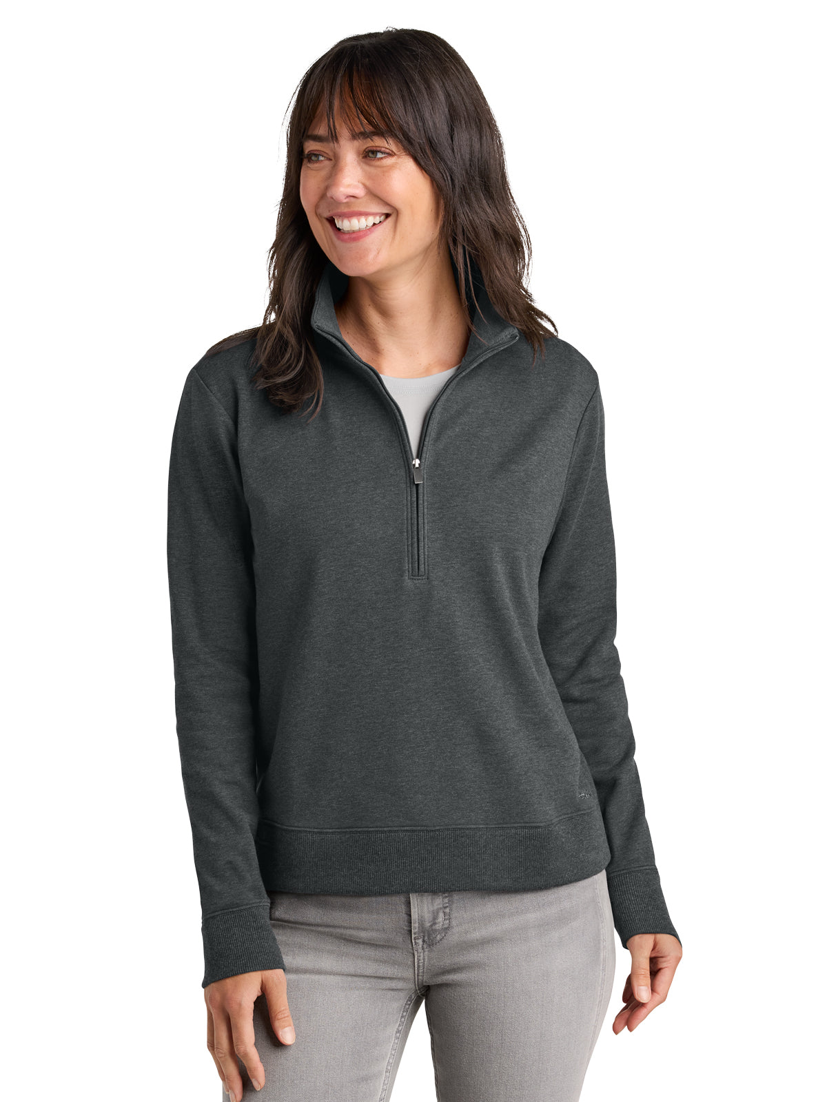 Women's Pocketless Ocean Villa 1/4-Zip Sweatshirt - TMA41428 - Dark Grey Heather