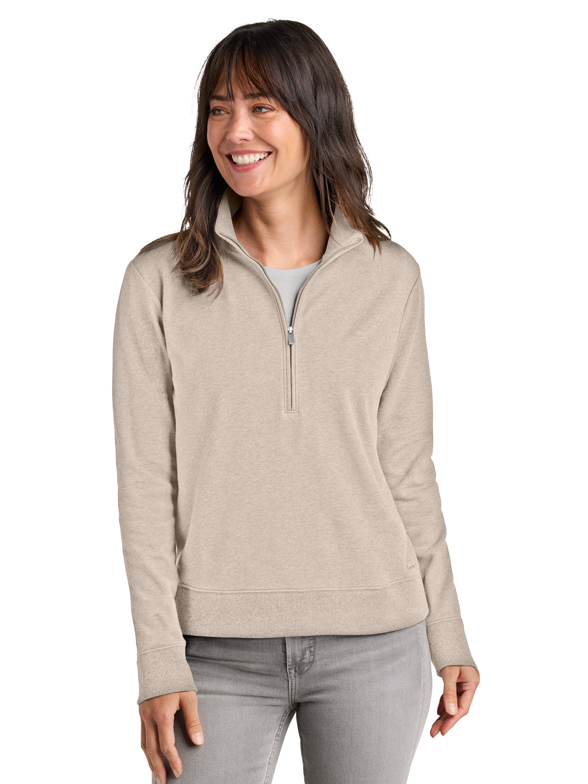 Women's Pocketless Ocean Villa 1/4-Zip Sweatshirt - TMA41428 - Natural Heather