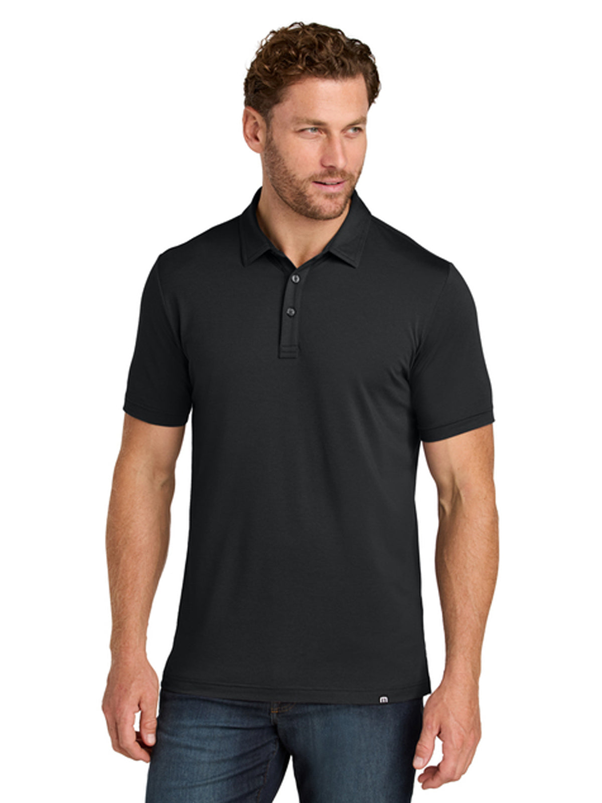 Men's Pocketless Glenview Solid Polo - TMA41461 - Black
