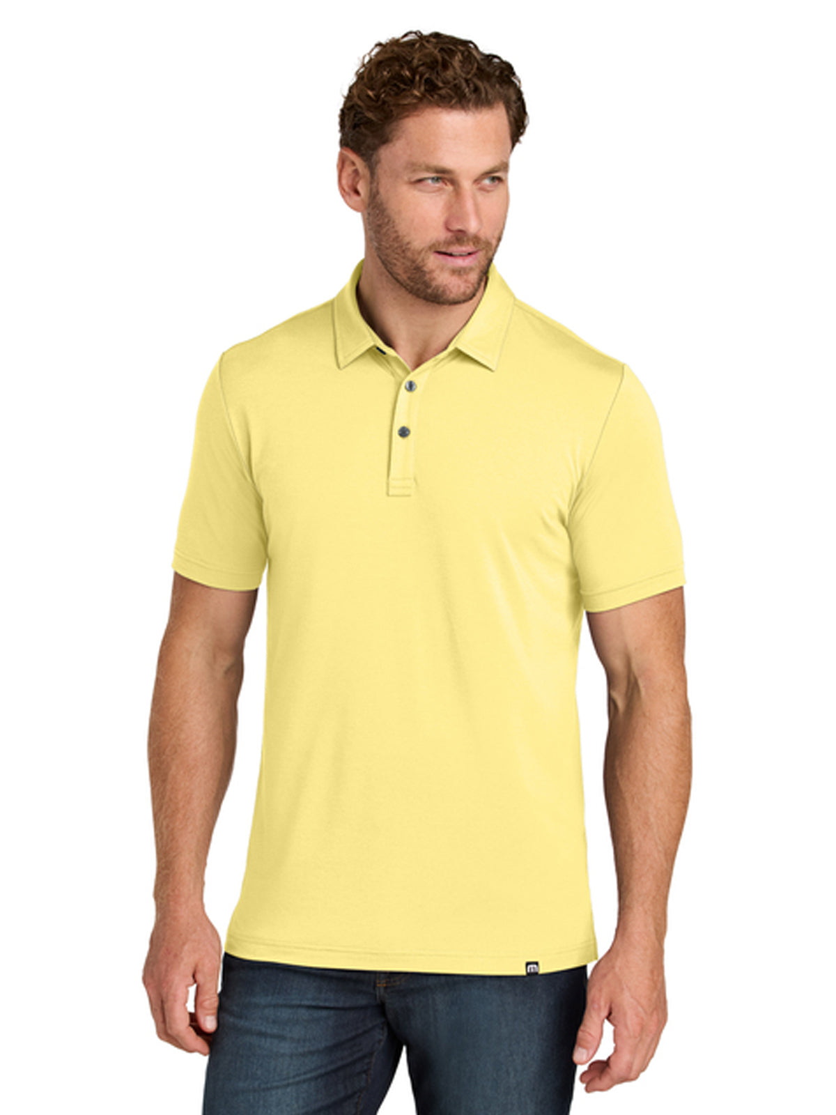 Men's Pocketless Glenview Solid Polo - TMA41461 - Pale Yellow