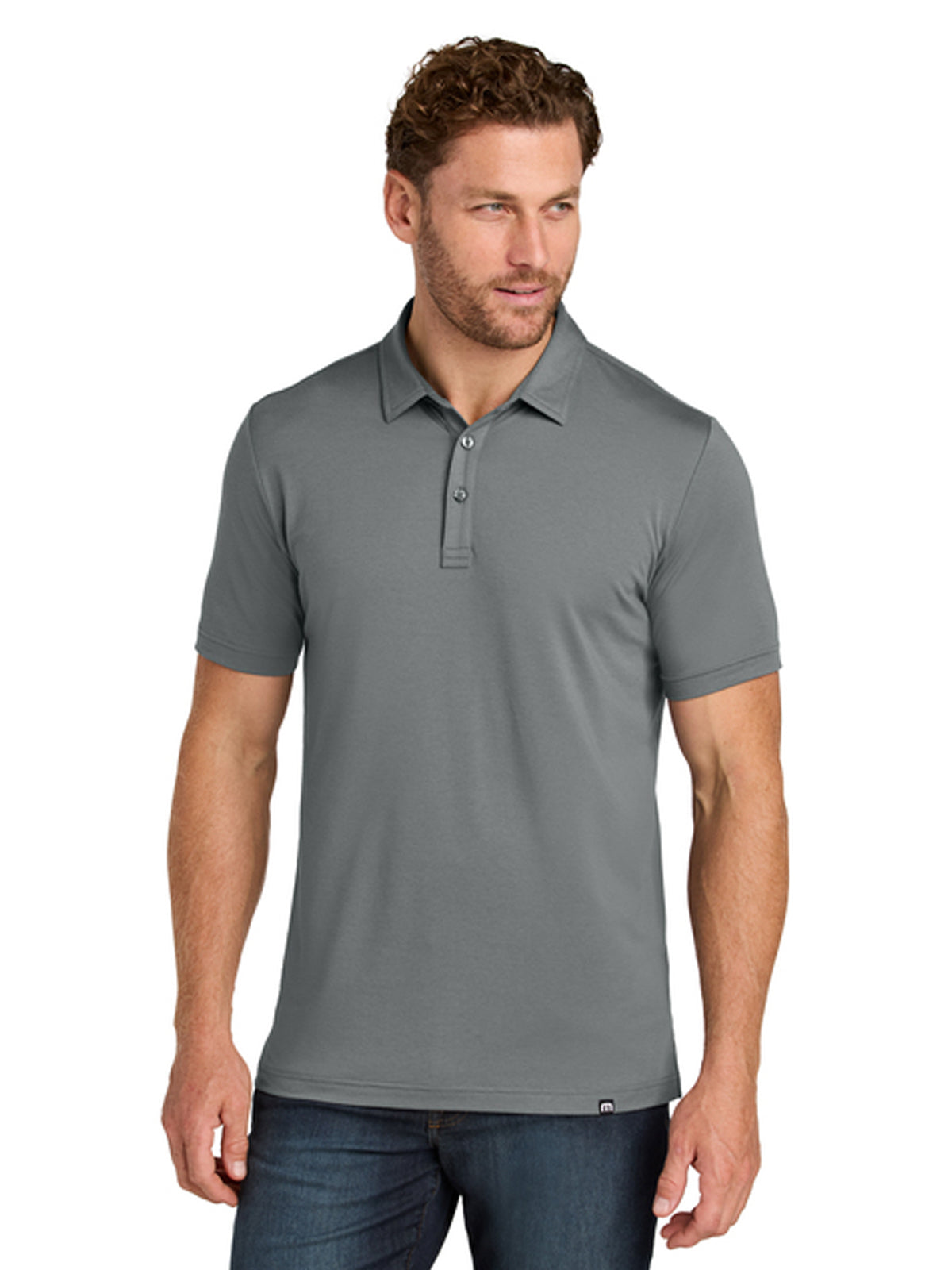 Men's Pocketless Glenview Solid Polo - TMA41461 - Quiet Shade Grey