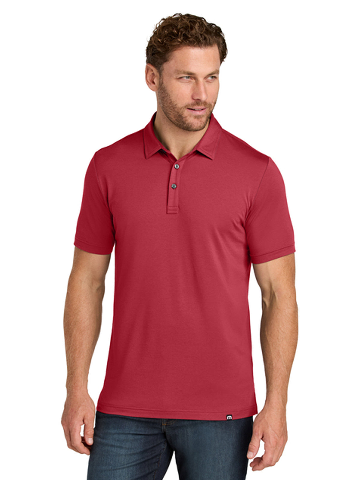 Men's Pocketless Glenview Solid Polo - TMA41461 - Scooter Red
