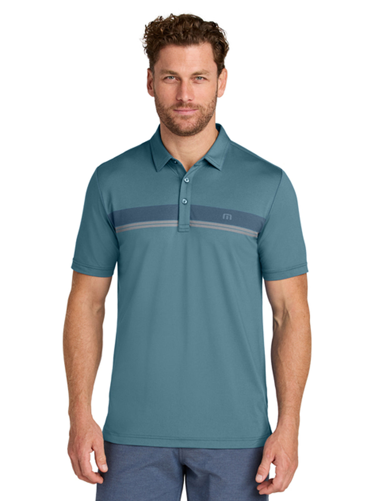 Men's Pocketless Glenview Stripe Polo - TMA41462 - Stellar Blue