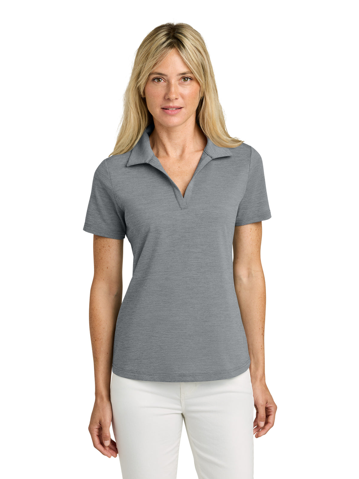 Women's Pocketless Onward Polo - TMA46416 - Quiet Shade Grey Heather