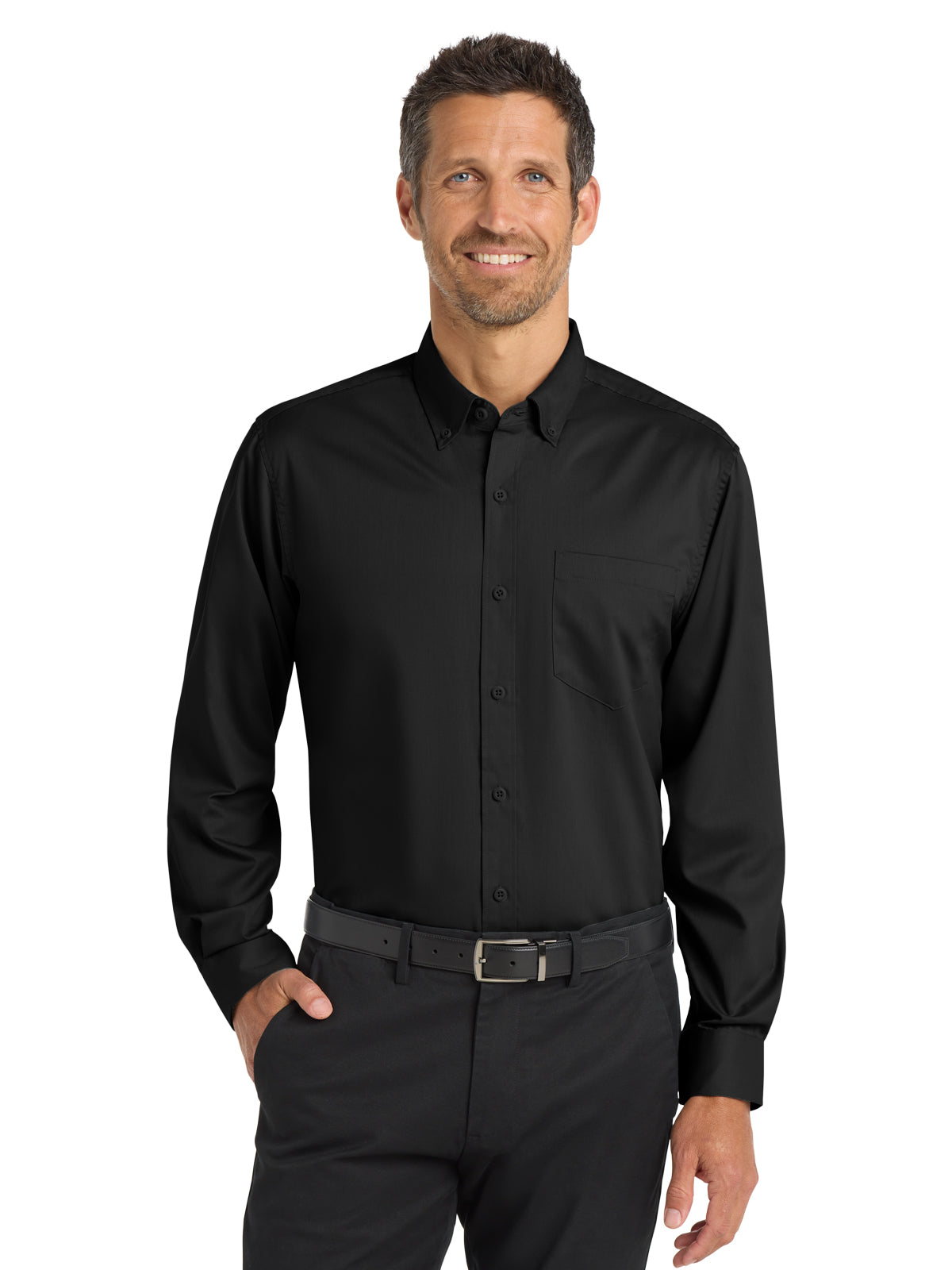 Men's Tall SuperPro™ Twill Shirt - TS663 - Black