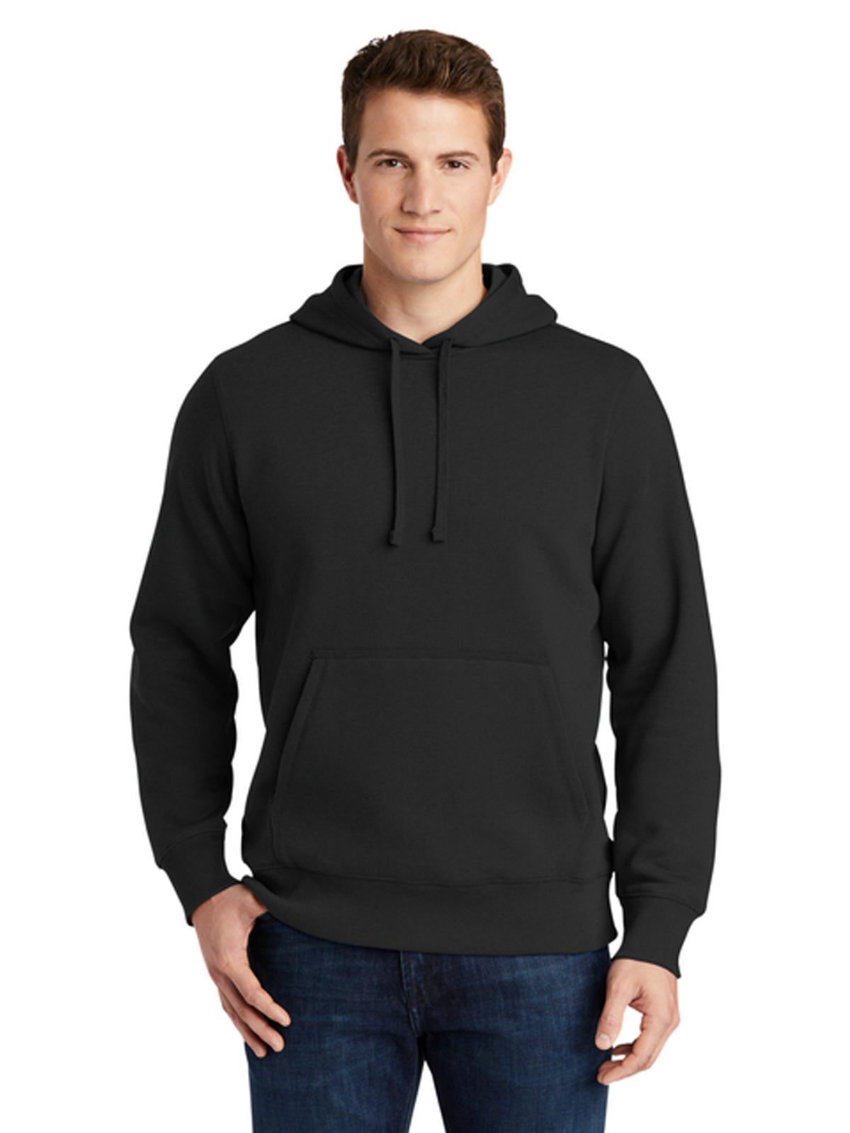 Men's 1-Pocket Tall Hooded Sweatshirt - TST254 - Black