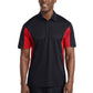 Men's Tall Side Blocked Micropique Sport-Wick Polo - TST655 - Black/True Red