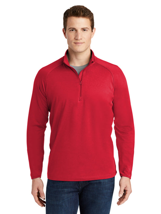 Men's Pocketless 1/4-Zip Pullover Sweatshirt - TST850 - True Red