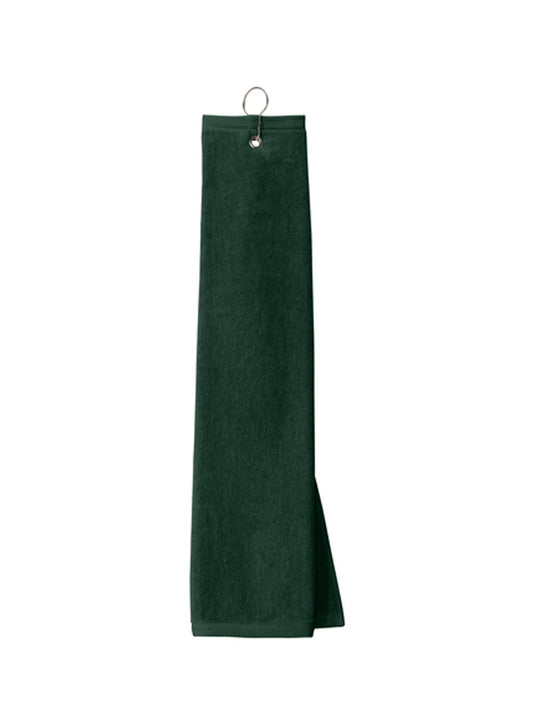 Grommeted Tri-Fold Golf Towel - TW50 - Hunter