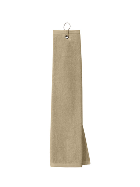 Grommeted Tri-Fold Golf Towel - TW50 - Khaki