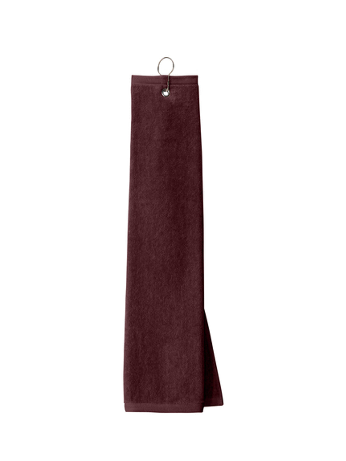Grommeted Tri-Fold Golf Towel - TW50 - Maroon