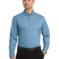 Men's 1-Pocket Long Sleeve Poplin Shirt - W100 - Carolina Blue