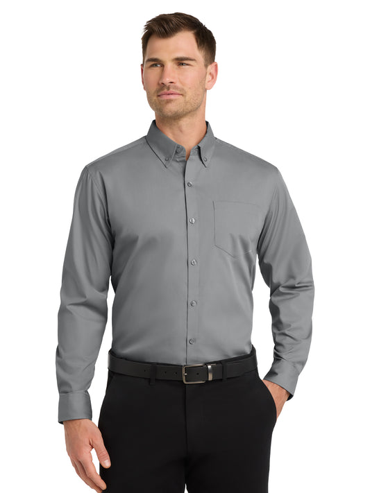 Men's 1-Pocket Long Sleeve Poplin Shirt - W100 - Gusty Grey