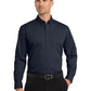Men's 1-Pocket Long Sleeve Poplin Shirt - W100 - River Blue Navy