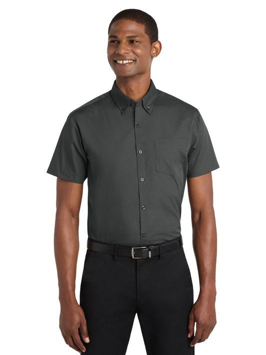 Men's Short Sleeve Poplin Shirt - W101 - Graphite
