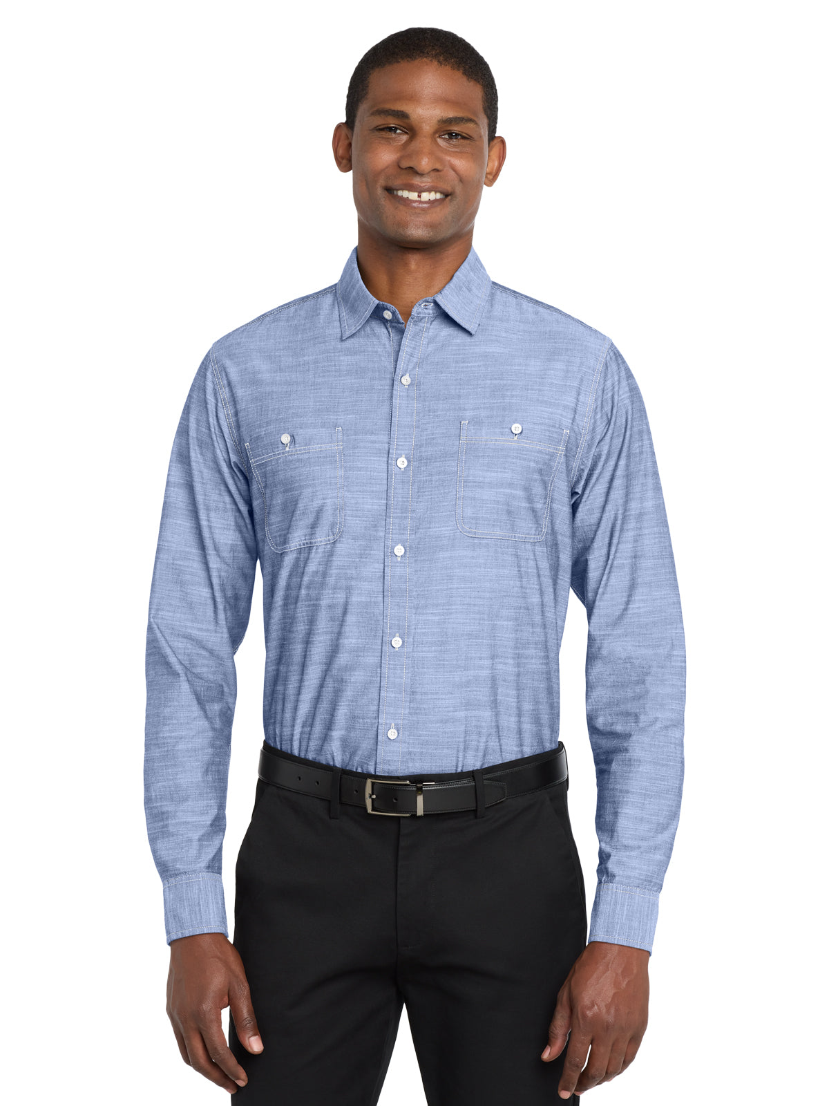 Men's Chambray Shirt - W380 - Light Blue