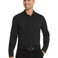 Men's Long Sleeve Button Up Performance Shirt - W401 - Black