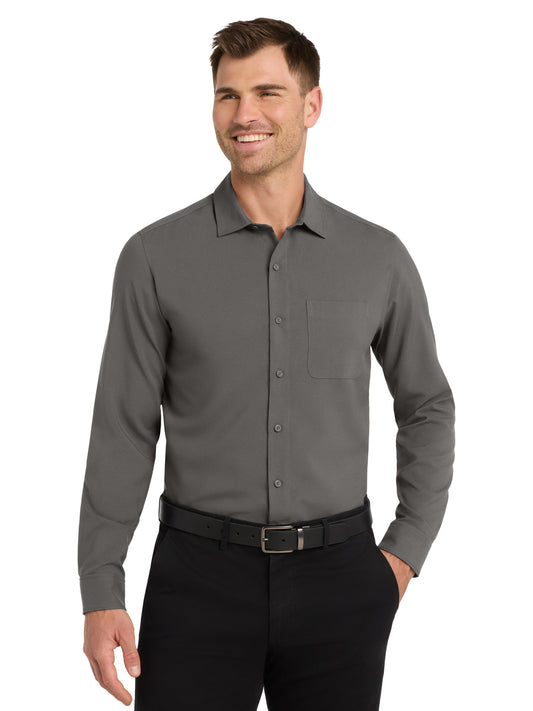 Men's Long Sleeve Button Up Performance Shirt - W401 - Graphite