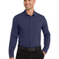 Men's Long Sleeve Button Up Performance Shirt - W401 - True Navy