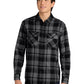 Men's Plaid Flannel Shirt - W668 - Grey/Black
