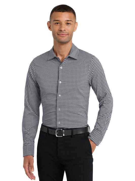Men's City Stretch Button-Down Shirt - W680 - Graphite/White
