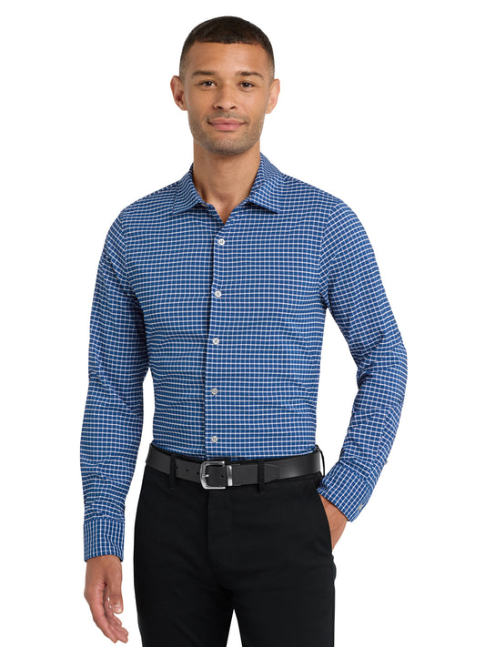 Men's City Stretch Button-Down Shirt - W680 - True Blue/White