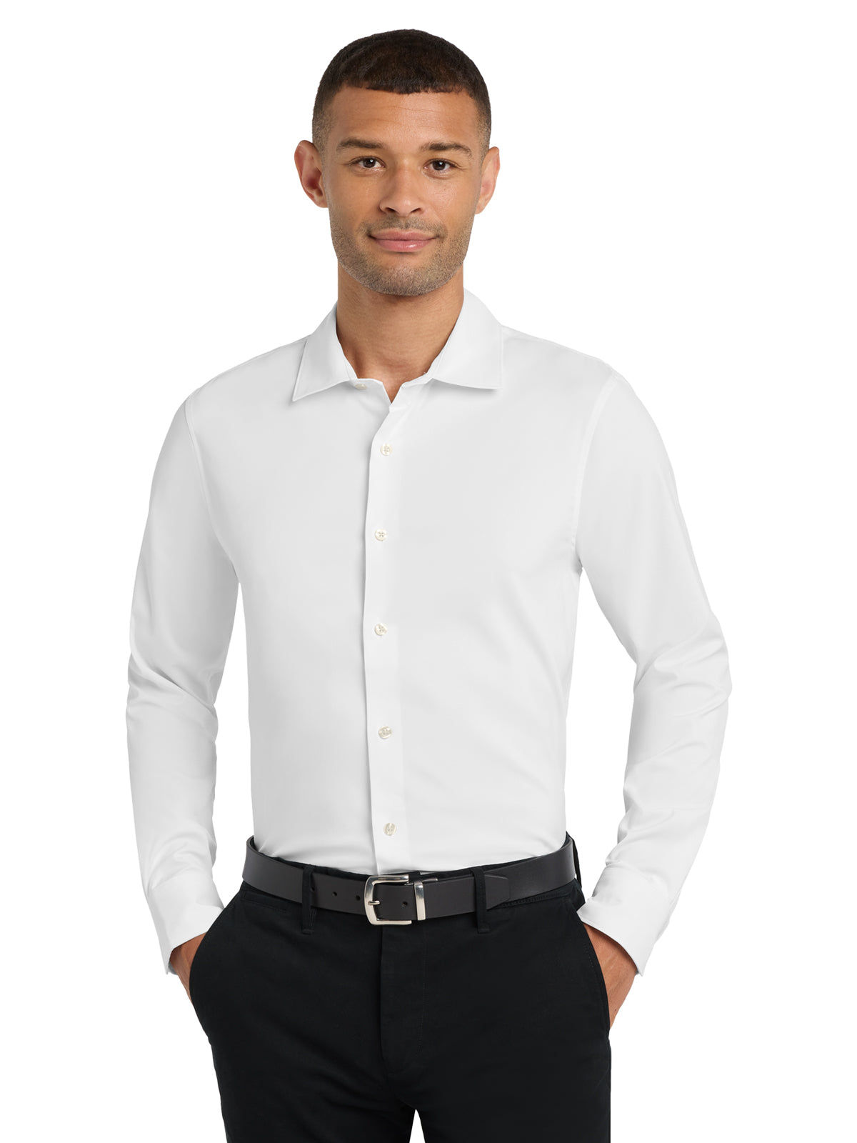 Men's City Stretch Button-Down Shirt - W680 - White