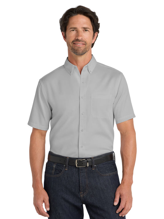 Men's Short Sleeve Button Up Shirt - W809 - Gusty Grey
