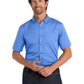 Men's Short Sleeve Button Up Shirt - W809 - Ultramarine Blue