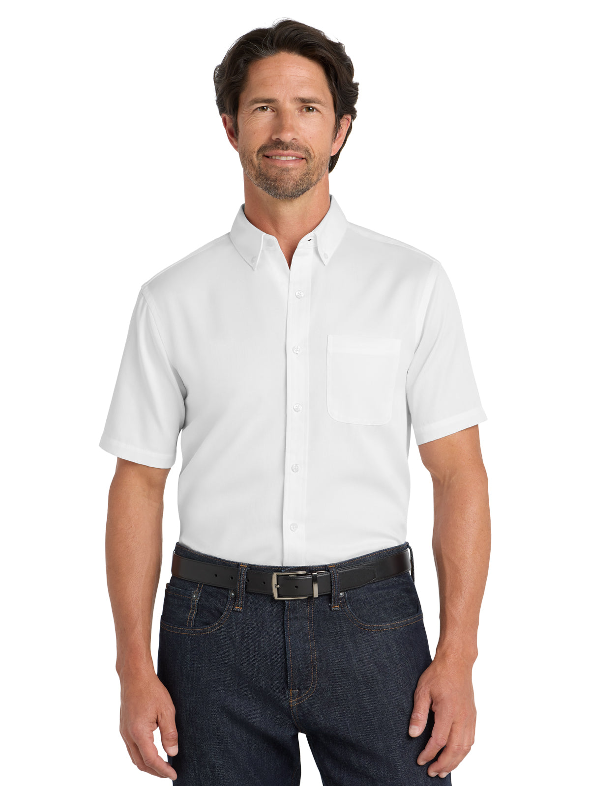 Men's Short Sleeve Button Up Shirt - W809 - White