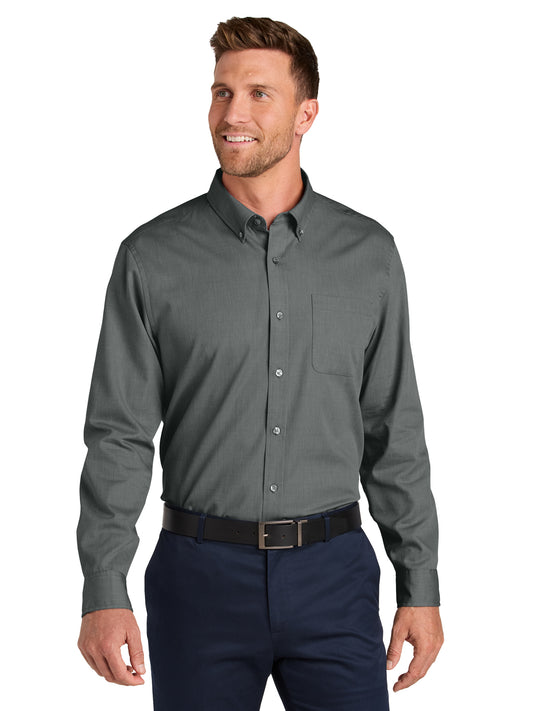 Men's 1-Pocket Easy Care Long Sleeve Shirt - W816 - Deep Black