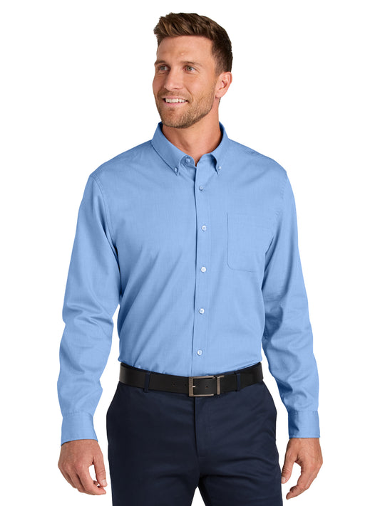 Men's 1-Pocket Easy Care Long Sleeve Shirt - W816 - Swiss Blue