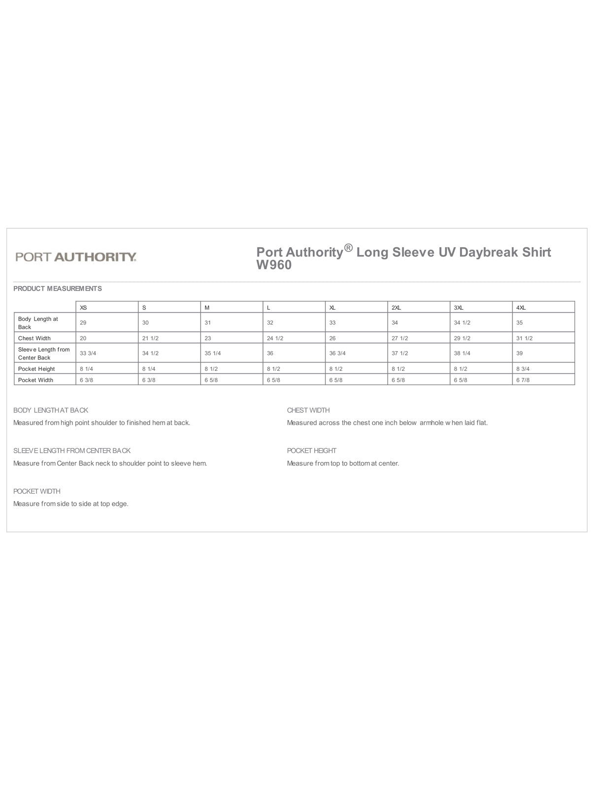 SIZECHART