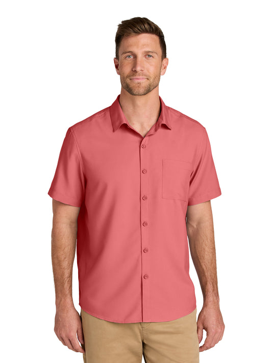 Men's Short Sleeve UV Dockside Shirt - W963 - Coral Reef