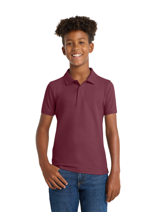 Youth Core Classic Pique Polo - Y100 - Burgundy