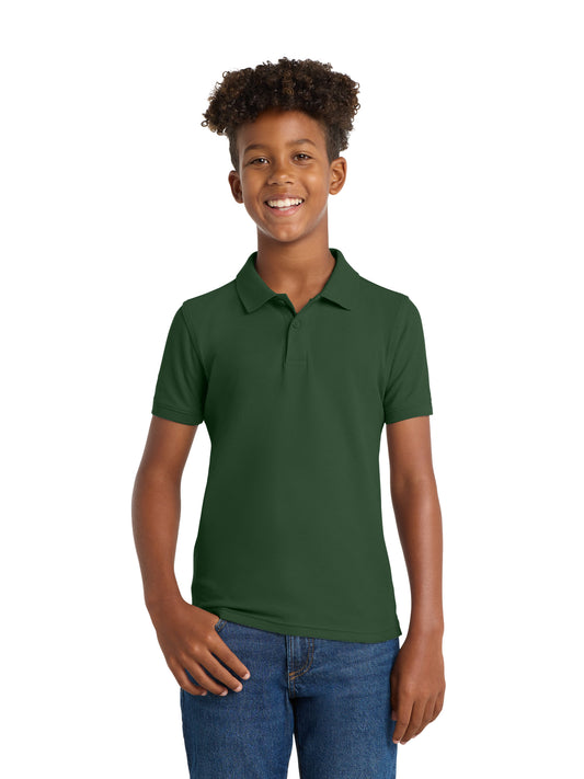 Youth Core Classic Pique Polo - Y100 - Deep Forest Green