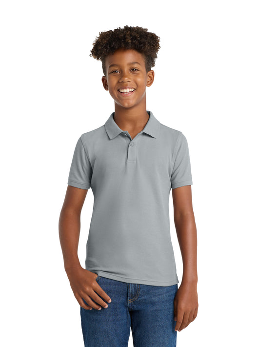 Youth Core Classic Pique Polo - Y100 - Gusty Grey