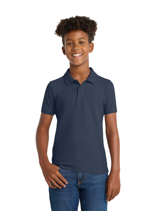 Youth Core Classic Pique Polo - Y100 - River Blue Navy
