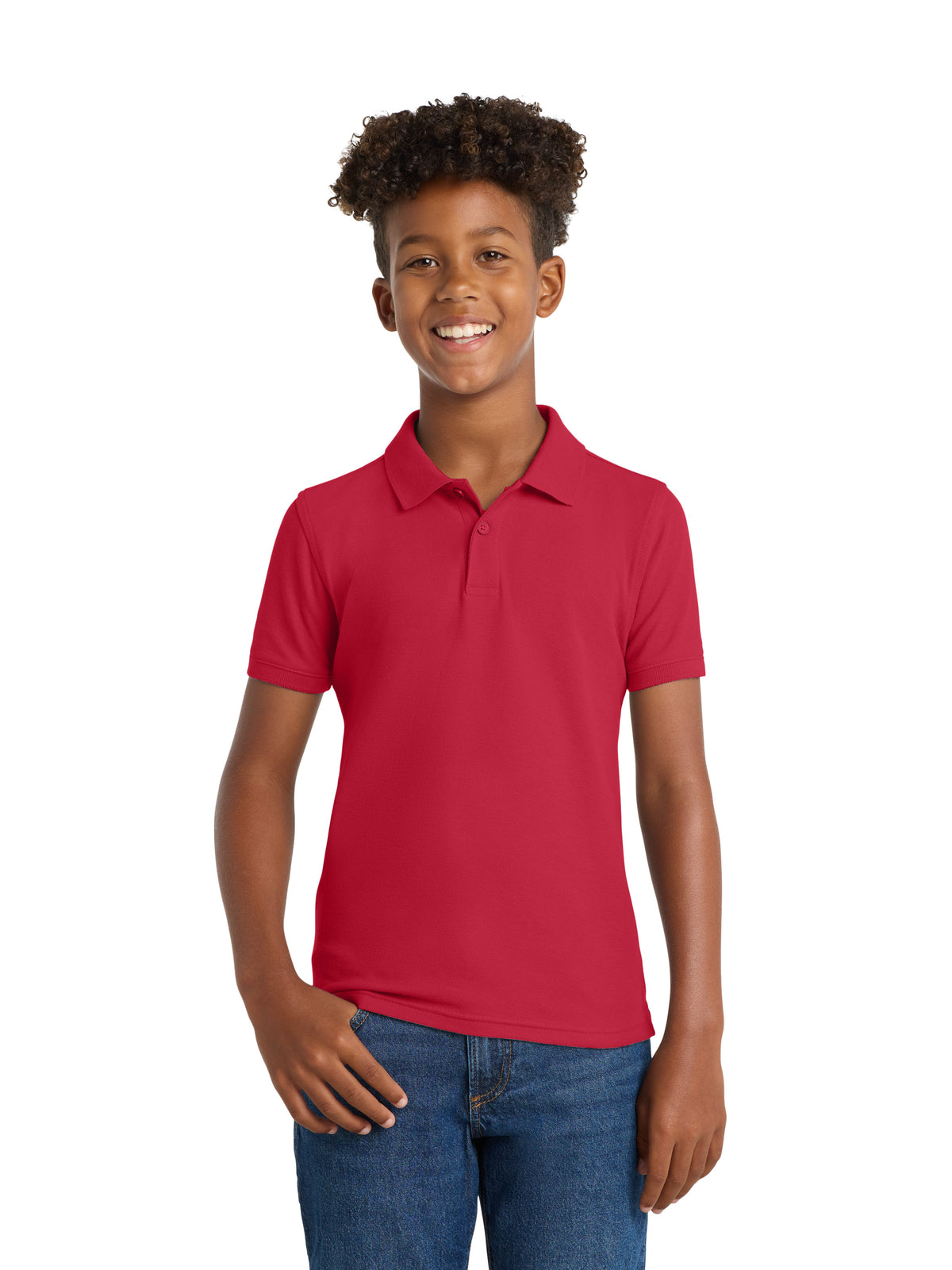 Youth Core Classic Pique Polo - Y100 - Rich Red