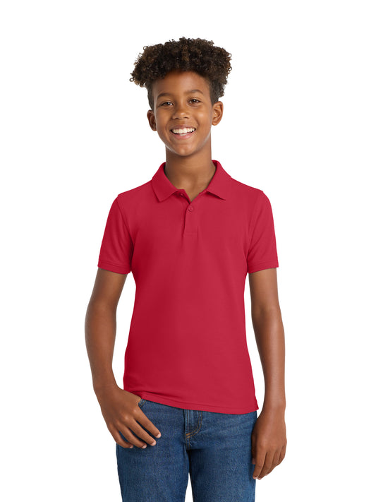 Youth Core Classic Pique Polo - Y100 - Rich Red
