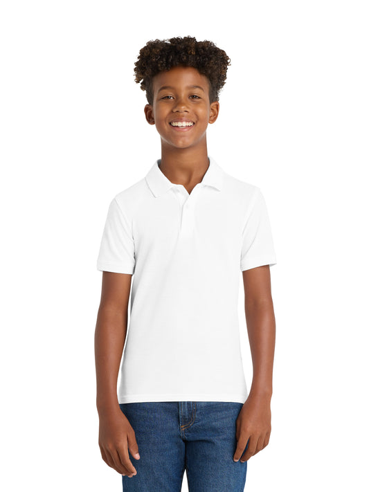 Youth Core Classic Pique Polo - Y100 - White