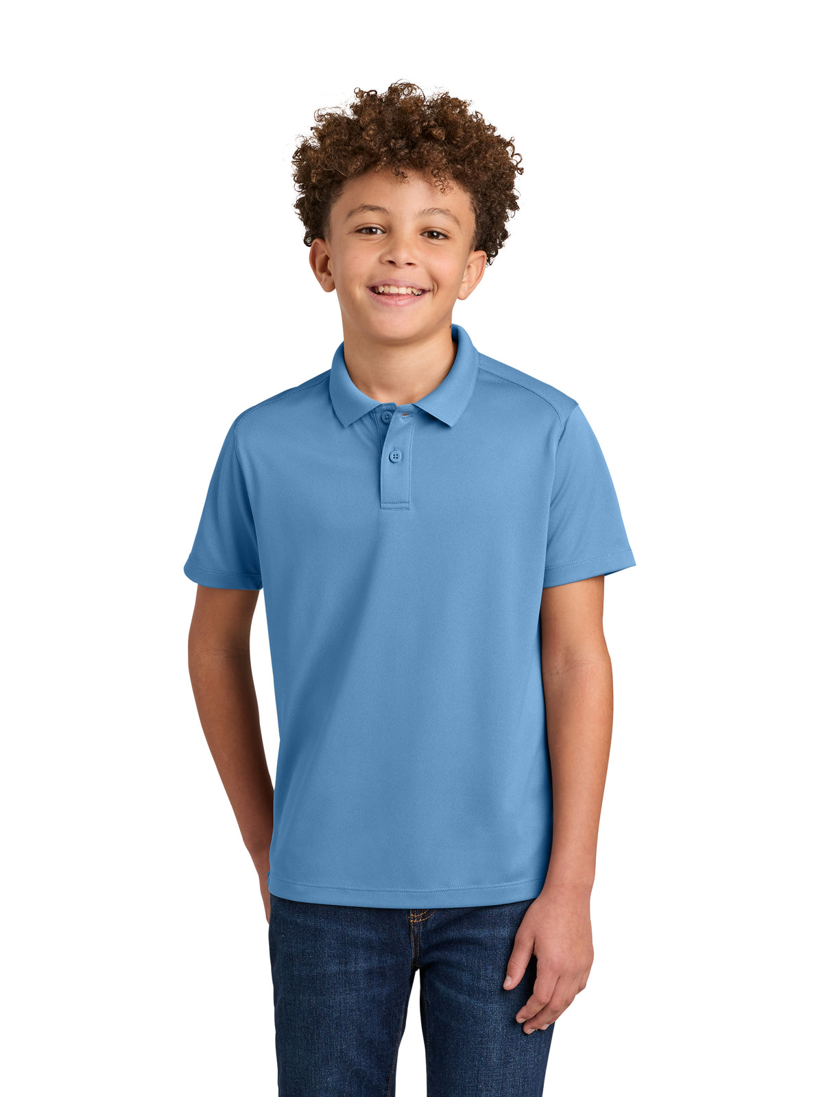 Youth Wearever Performance Pique Polo - Y240 - Carolina Blue