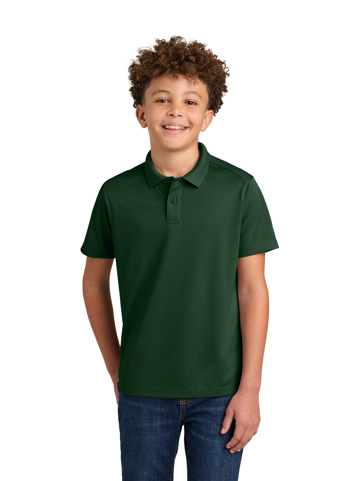 Youth Wearever Performance Pique Polo - Y240 - Deep Forest Green