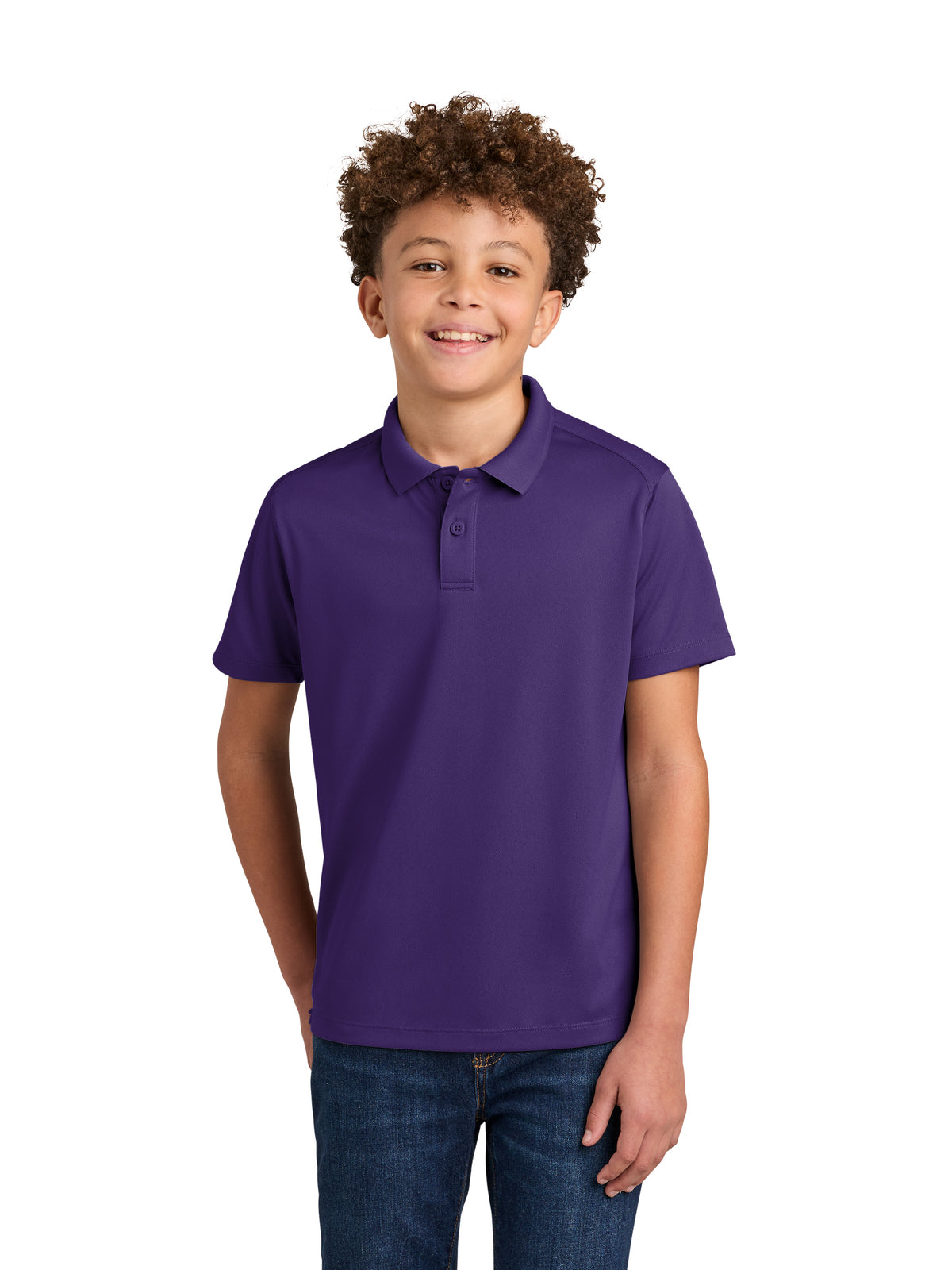 Youth Wearever Performance Pique Polo - Y240 - Prism Purple