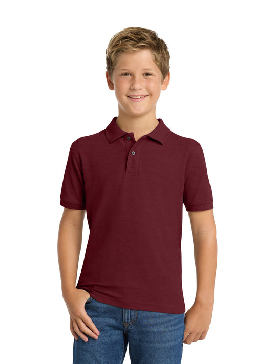 Youth Silk Touch Polo - Y500 - Burgundy