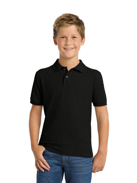 Youth Silk Touch Polo - Y500 - Black